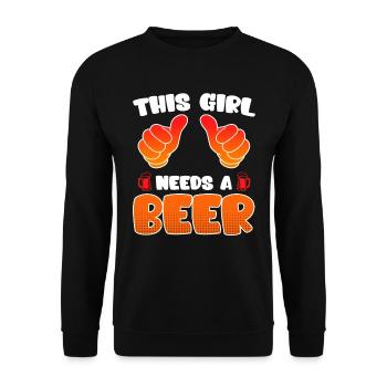 Cette femme a besoin d’une semaine de relâche pour les vacances de bière - Sweat-shirt Unisexe - noir - Devant - Alina (178cm) & Michal (187cm)