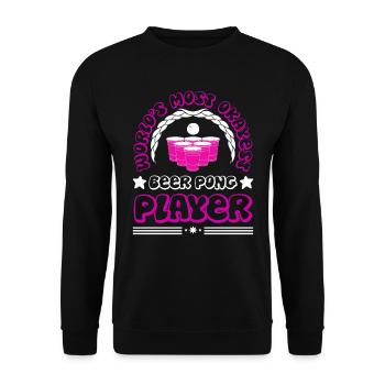 Meilleur joueur de beer pong au monde Jeu à boire Beer Pong - Sweat-shirt Unisexe - noir - Devant - Alina (178cm) & Michal (187cm)