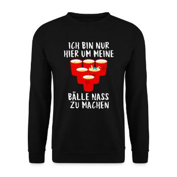 Boules de Beer Pong Get Wet Party Beer Pong - Sweat-shirt Unisexe - noir - Devant - Alina (178cm) & Michal (187cm)