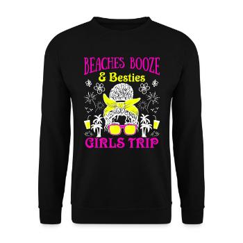 Plages Alcool Besties Mädesltrip Spring Break - Sweat-shirt Unisexe - noir - Devant - Alina (178cm) & Michal (187cm)