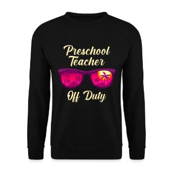 Preschool Kindergarten Educator off duty teacher - Unisex Sweatshirt - black - Front - Alina (178cm) & Michal (187cm)