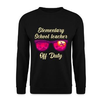 Classe d’école primaire de vacances Enseignant en congé Enseignant - Sweat-shirt Unisexe - noir - Devant - Alina (178cm) & Michal (187cm)