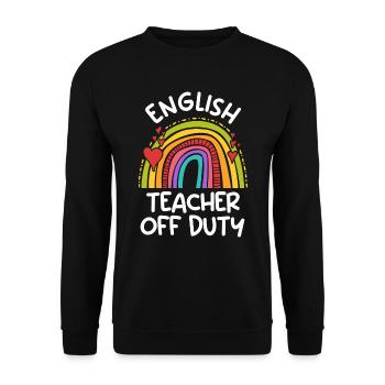 Teacher off duty English Teacher English Teacher - Unisex Sweatshirt - black - Front - Alina (178cm) & Michal (187cm)