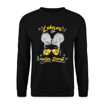 Teacher off duty Lehrerin Schule Ferien Lehrer - Unisex Pullover - Schwarz - Vorne - Alina (178cm) & Michal (187cm)