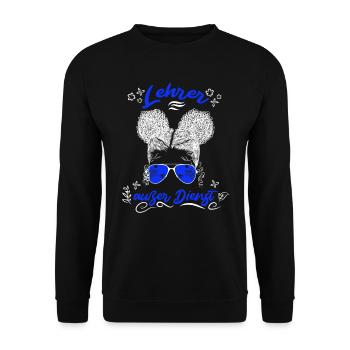 Teacher off duty Lehrerin Schule Ferien Lehrer - Unisex Pullover - Schwarz - Vorne - Alina (178cm) & Michal (187cm)