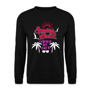Spring Break Florida off duty Holiday Spring Break - Unisex Sweatshirt - black - Front - Alina (178cm) & Michal (187cm)