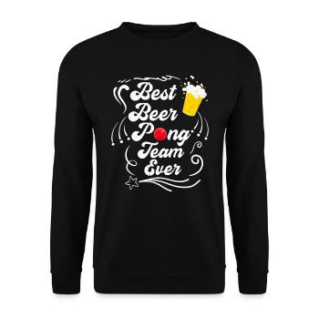 Beer Pong Team Party Game Beer Pong - Sweat-shirt Unisexe - noir - Devant - Alina (178cm) & Michal (187cm)