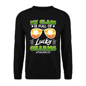 Classe pleine de professeurs de Lucky Charms disant - Sweat-shirt Unisexe - noir - Devant - Alina (178cm) & Michal (187cm)