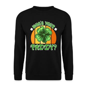 Who's your Paddy? Kleeblatt St. Patrick’s Day - Unisex Pullover - Schwarz - Vorne - Alina (178cm) & Michal (187cm)