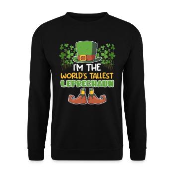 World's largest leprechaun St. Patrick's Day - Unisex Sweatshirt - black - Front - Alina (178cm) & Michal (187cm)