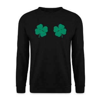 Manigances St Patrick’s Day Clover Ladies - Sweat-shirt Unisexe - noir - Devant - Alina (178cm) & Michal (187cm)