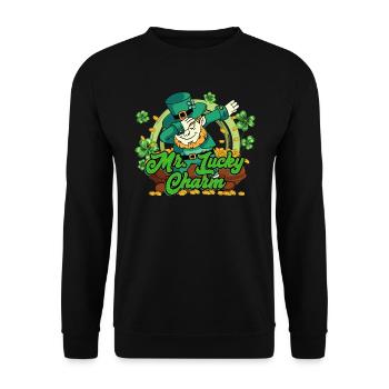 Mr Lucky Charm Glücksbringer Saint-Patrick - Sweat-shirt Unisexe - noir - Devant - Alina (178cm) & Michal (187cm)