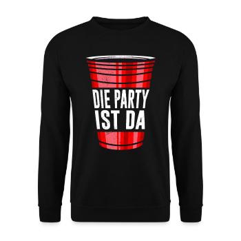 Beer Pong Die Party ist da Party Bier Pong - Unisex Pullover - Schwarz - Vorne - Alina (178cm) & Michal (187cm)