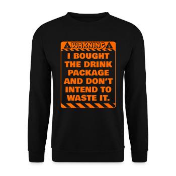 Attention j’ai réservé le forfait boissons party - Sweat-shirt Unisexe - noir - Devant - Alina (178cm) & Michal (187cm)