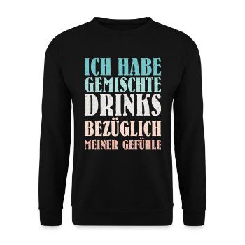 Gemischte Drinks bezüglich meiner Gefühle Party - Unisex Pullover - Schwarz - Vorne - Alina (178cm) & Michal (187cm)