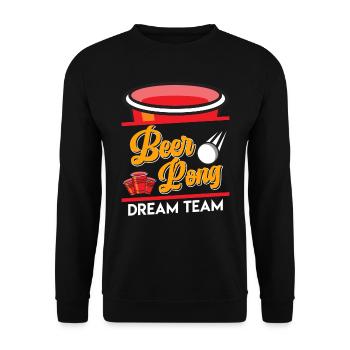 Beer Pong Dream Team Party Jeu à boire Beer Pong - Sweat-shirt Unisexe - noir - Devant - Alina (178cm) & Michal (187cm)