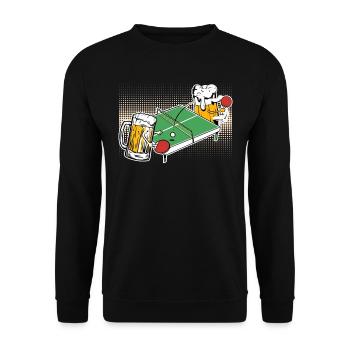 Party Beer Pong Beer Pong Table Beer Pong - Unisex Sweatshirt - black - Front - Alina (178cm) & Michal (187cm)