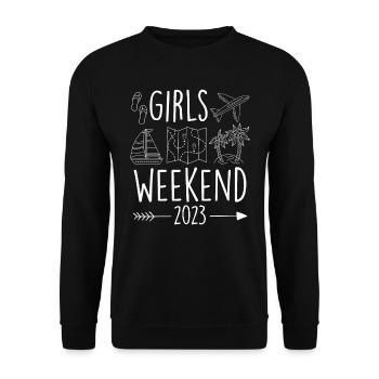 Mädelswochenende Girls Weekend 2023 Spring Break - Sweat-shirt Unisexe - noir - Devant - Alina (178cm) & Michal (187cm)