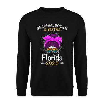 Beaches Booze Besties Florida 2023 Spring Break - Unisex Sweatshirt - black - Front - Alina (178cm) & Michal (187cm)