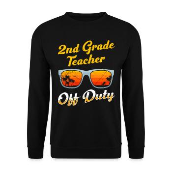 Second Class Class Class Teacher off duty Holiday Teacher - Unisex Sweatshirt - black - Front - Alina (178cm) & Michal (187cm)