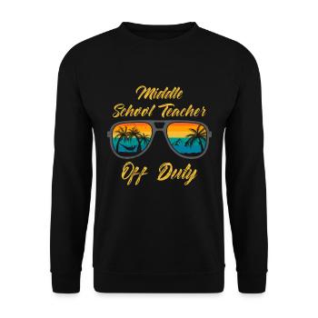 Middle School Class Teacher off duty Holiday Teacher - Unisex Sweatshirt - black - Front - Alina (178cm) & Michal (187cm)
