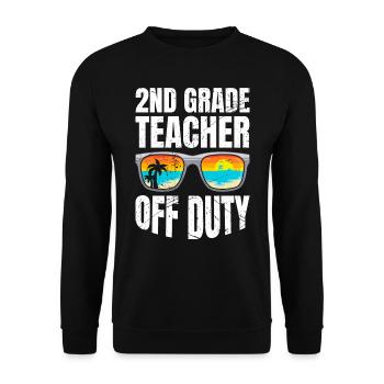 Second Class Class Class Teacher off duty Holiday Teacher - Unisex Sweatshirt - black - Front - Alina (178cm) & Michal (187cm)