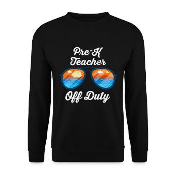 Preschool Kindergarten Educator off duty teacher - Unisex Sweatshirt - black - Front - Alina (178cm) & Michal (187cm)