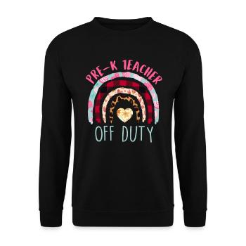Preschool Kindergarten Teacher off duty teacher - Unisex Sweatshirt - black - Front - Alina (178cm) & Michal (187cm)