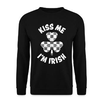 Embrasse-moi je suis irlandais Saint-Patrick - Sweat-shirt Unisexe - noir - Devant - Alina (178cm) & Michal (187cm)