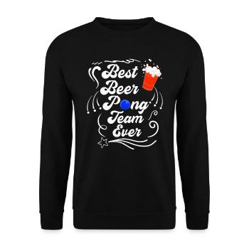 Beer Pong Team Party Game Beer Pong - Sweat-shirt Unisexe - noir - Devant - Alina (178cm) & Michal (187cm)