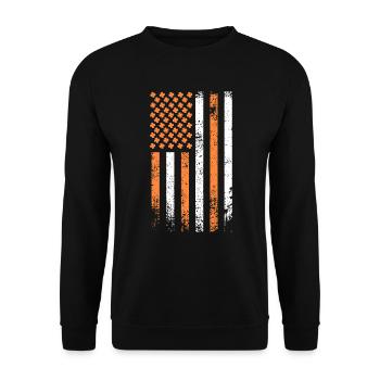 USA St. Patrick's Day Kleeblätter USA Flagge - Unisex Pullover - Schwarz - Vorne - Alina (178cm) & Michal (187cm)