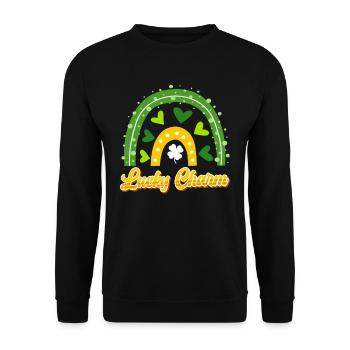 Lucky Charm St. Patrick’s Day - Unisex Pullover - Schwarz - Vorne - Alina (178cm) & Michal (187cm)