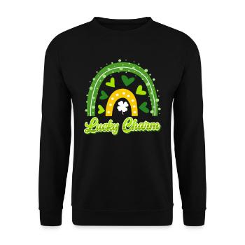 Lucky Charm St. Patrick's Day - Unisex Sweatshirt - black - Front - Alina (178cm) & Michal (187cm)