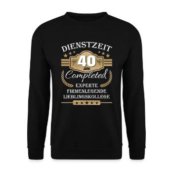 Dienstzeit 40 Jahre Lieblingskollege Jubiläum - Unisex Pullover - Schwarz - Vorne - Alina (178cm) & Michal (187cm)