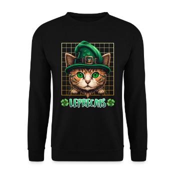Chats de la Saint-Patrick Lutins Chatons - Sweat-shirt Unisexe - noir - Devant - Alina (178cm) & Michal (187cm)
