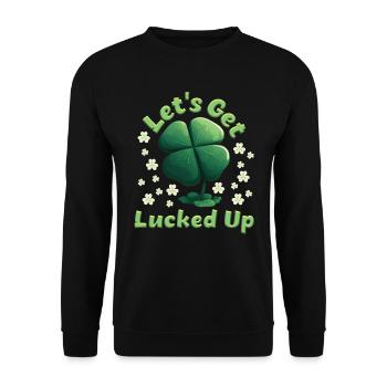 Let's get Lucked up Clover St. Patrick's Day - Unisex Sweatshirt - black - Front - Alina (178cm) & Michal (187cm)