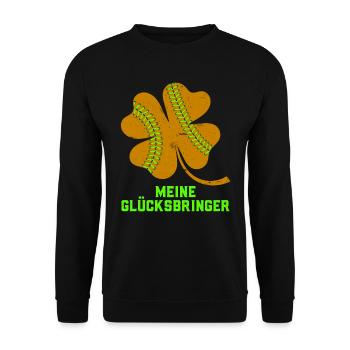 Mes porte-bonheur Baseball Clover - Sweat-shirt Unisexe - noir - Devant - Alina (178cm) & Michal (187cm)
