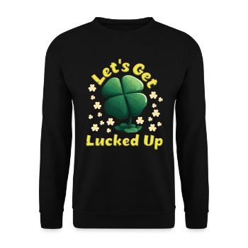 Let's get Lucked up Clover St. Patrick's Day - Unisex Sweatshirt - black - Front - Alina (178cm) & Michal (187cm)