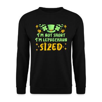 Pas petit juste Leprechaun Taille Saint-Patrick - Sweat-shirt Unisexe - noir - Devant - Alina (178cm) & Michal (187cm)