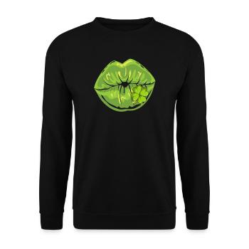 Irlandais Kissing Mouth Clover Saint-Patrick - Sweat-shirt Unisexe - noir - Devant - Alina (178cm) & Michal (187cm)