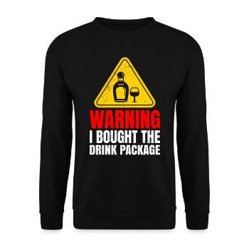 Attention j’ai réservé le forfait boissons party - Sweat-shirt Unisexe - noir - Devant - Alina (178cm) & Michal (187cm)