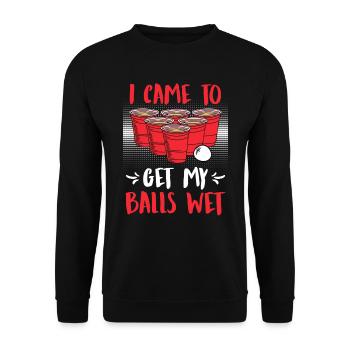 Je suis venu me faire mouiller les couilles Beer Pong Bier Pong - Sweat-shirt Unisexe - noir - Devant - Alina (178cm) & Michal (187cm)