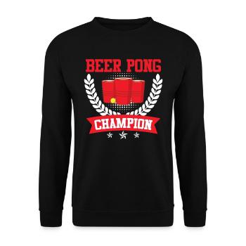 Beer Pong Champion Bierpong Party Bier Pong - Sweat-shirt Unisexe - noir - Devant - Alina (178cm) & Michal (187cm)