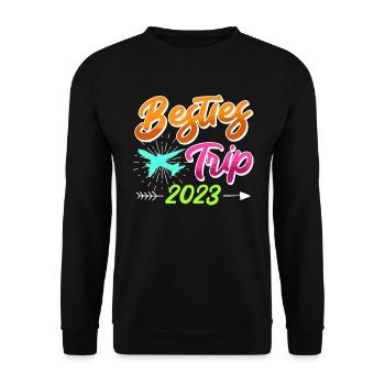 Besties Trip 2023 Urlaub mit Freunden Spring Break - Unisex Pullover - Schwarz - Vorne - Alina (178cm) & Michal (187cm)