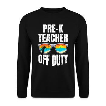 Preschool Kindergarten Educator off duty teacher - Unisex Sweatshirt - black - Front - Alina (178cm) & Michal (187cm)
