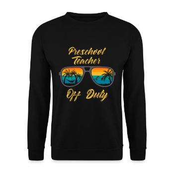 Vorschule Kindergarten Erzieher off duty Lehrer - Unisex Pullover - Schwarz - Vorne - Alina (178cm) & Michal (187cm)