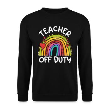 Teacher off duty teacher retired teacher - Unisex Sweatshirt - black - Front - Alina (178cm) & Michal (187cm)