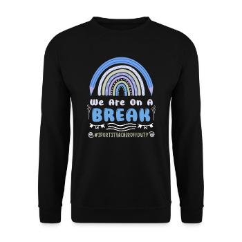 Sportlehrer in Ferien Lehrer außer Dienst Lehrer - Unisex Pullover - Schwarz - Vorne - Alina (178cm) & Michal (187cm)