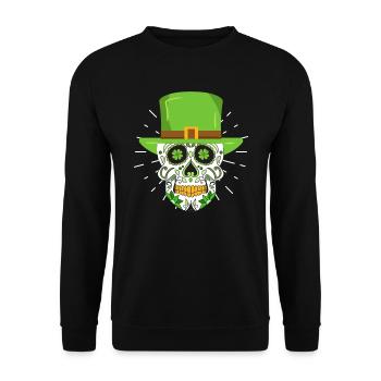 Saint-Patrick Leprechaun squelette irlandais - Sweat-shirt Unisexe - noir - Devant - Alina (178cm) & Michal (187cm)