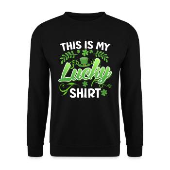 Ma chemise bonheur Porte-bonheur Porte-bonheur Saint-Patrick - Sweat-shirt Unisexe - noir - Devant - Alina (178cm) & Michal (187cm)